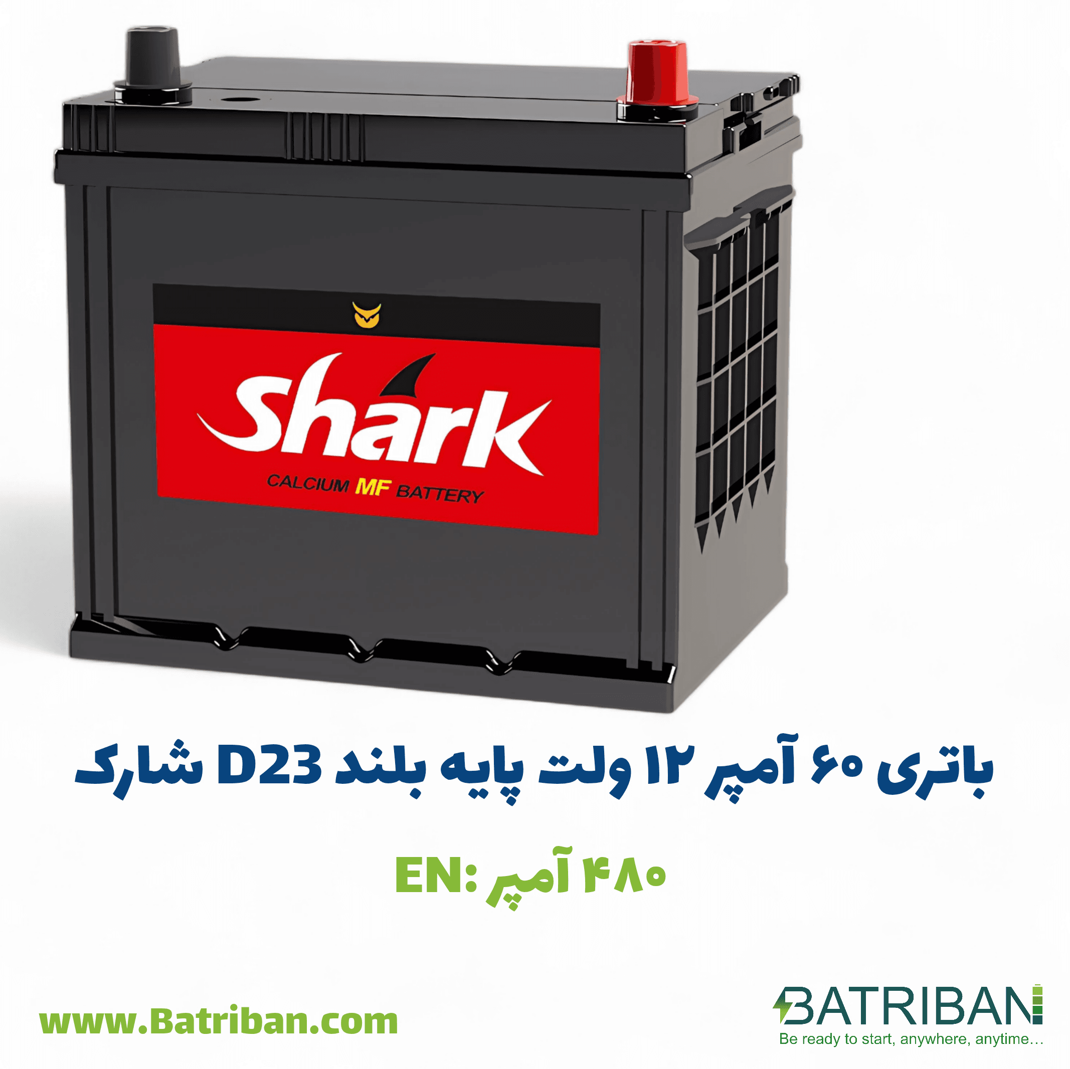 باتری 60 آمپر پایه بلند شارک