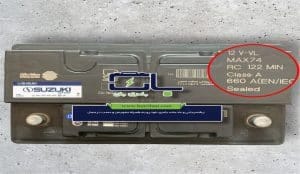 مشخصات باتری 74 آمپر سوزوکی