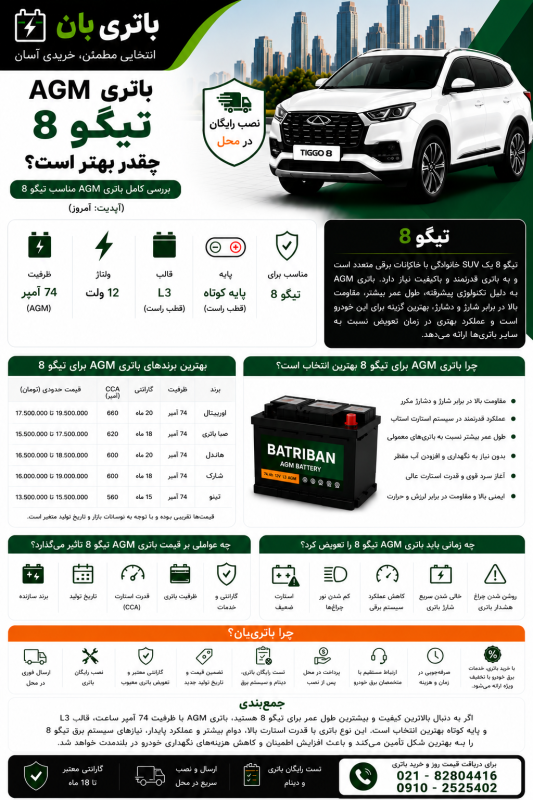 باتری agm تیگو8